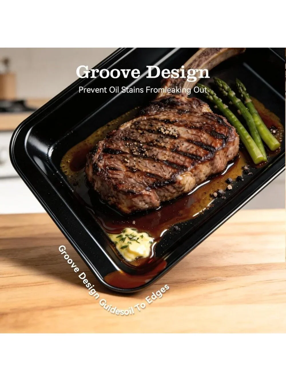 25-Picec Black Nonstick Baking Pans Set, High-Carbon Steel for Kitchen Bakeware
